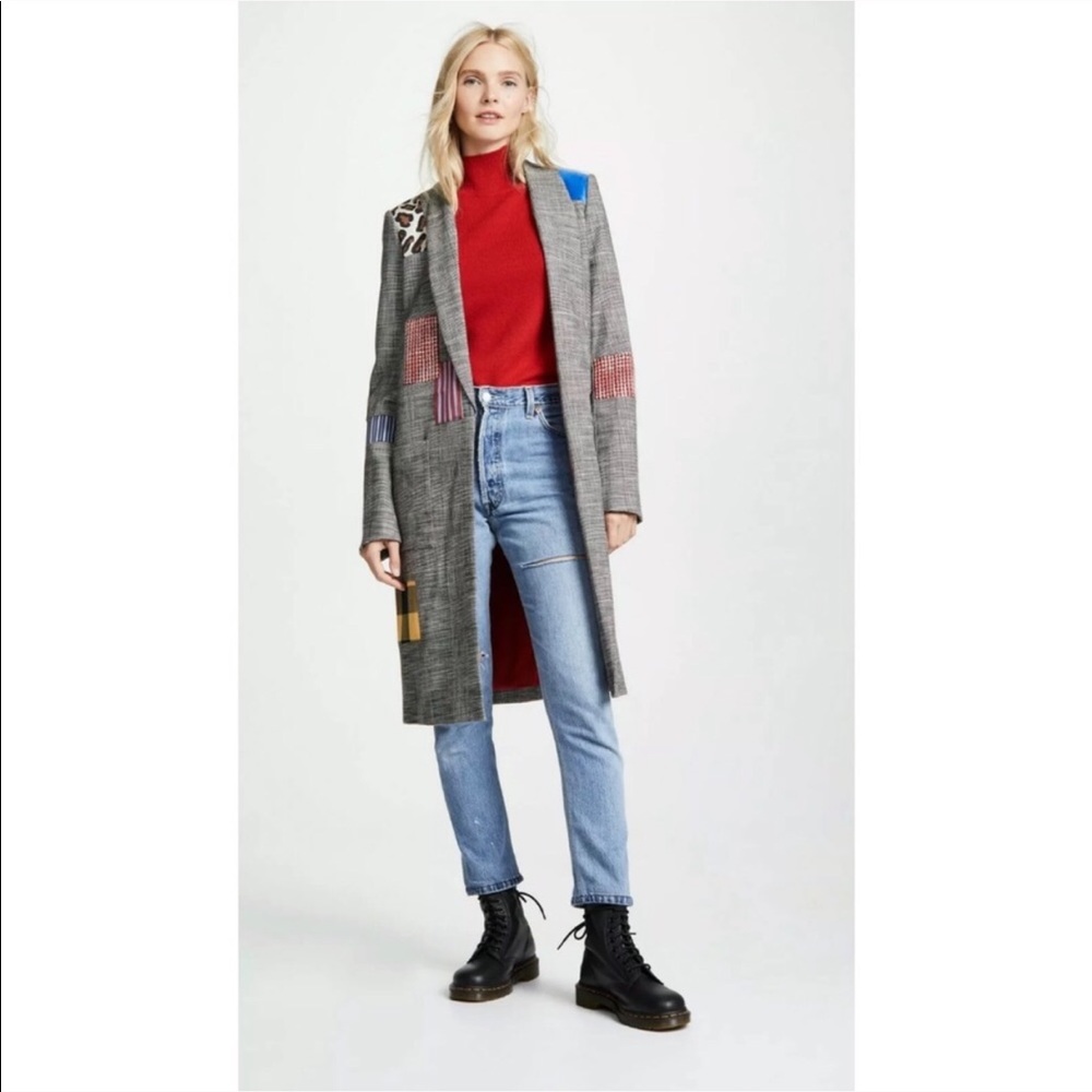 Alice + Olívia | Kylie Gray Plaid Patchwork Coat